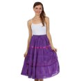 thumbnail image 5 of Sakkas Solid Embroidered Gypsy / Bohemian Mid Length Cotton Skirt - Purple - One Size, 5 of 6