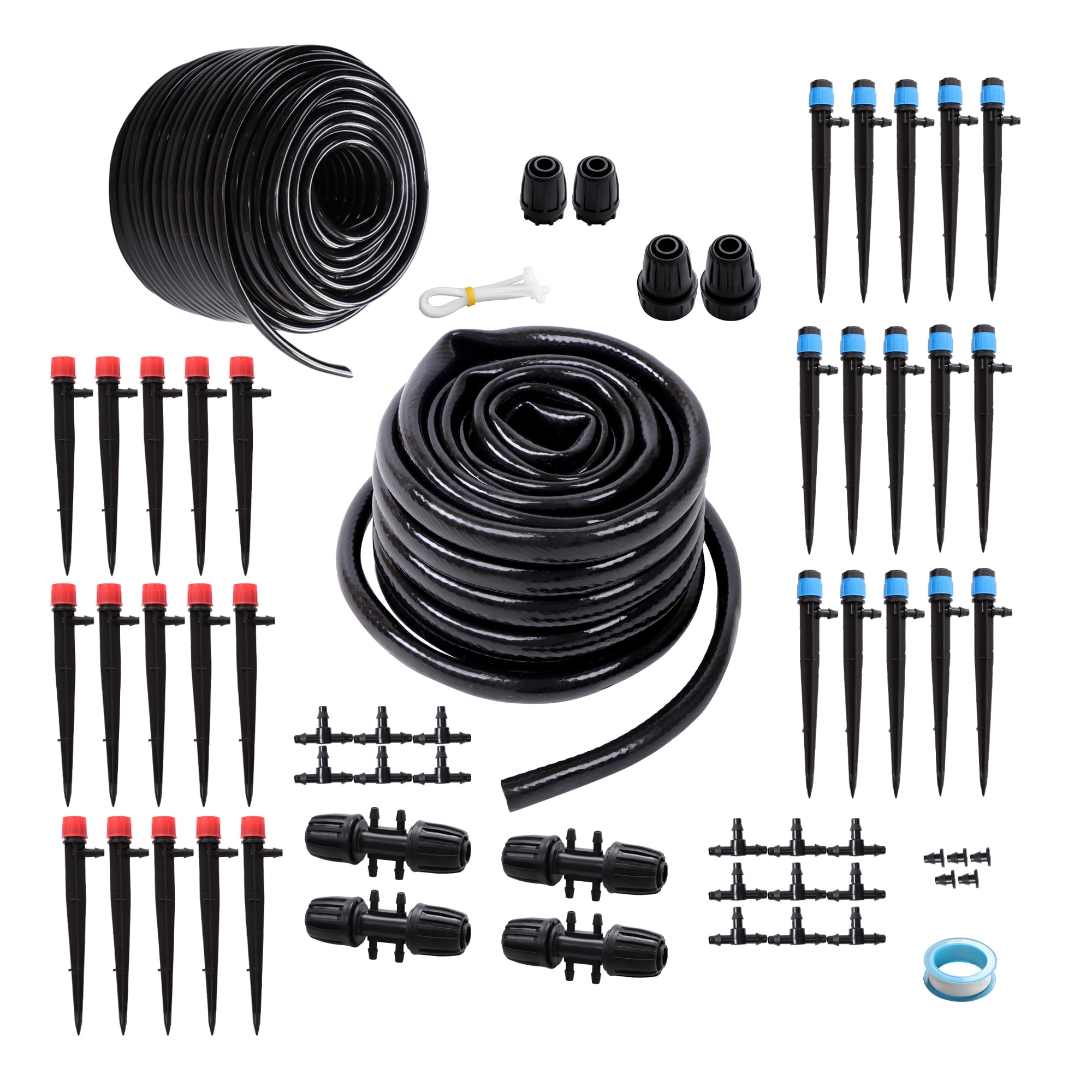 labwork 240FT Drip Irrigation System Kit with 1/2 inch 1/4 inch Irrigation Tubing Hose and Accessories