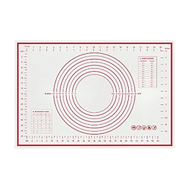Tapete para hornear extragrande con medidas Tapete para hornear EVA antiadherente para amasar Tapete antideslizante EVA para encimeras de cocina (tres capas, rojo transparente)