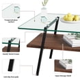 thumbnail image 5 of Modern Rectangle Coffee Table with Tempered Glass Top and Black Metal Legs, Durable Living Room Accent Table, Easy Clean Smooth Edges, 5 of 9