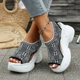 thumbnail image 5 of Hopeusnice Sandals for Women Non-Slip Canvas Materials Summer Shoes Breathable Thick-Soled Heel Open Toe Women's Sandals Trendy Soft Comfortable Walking Shoes Gray 42, 5 of 9