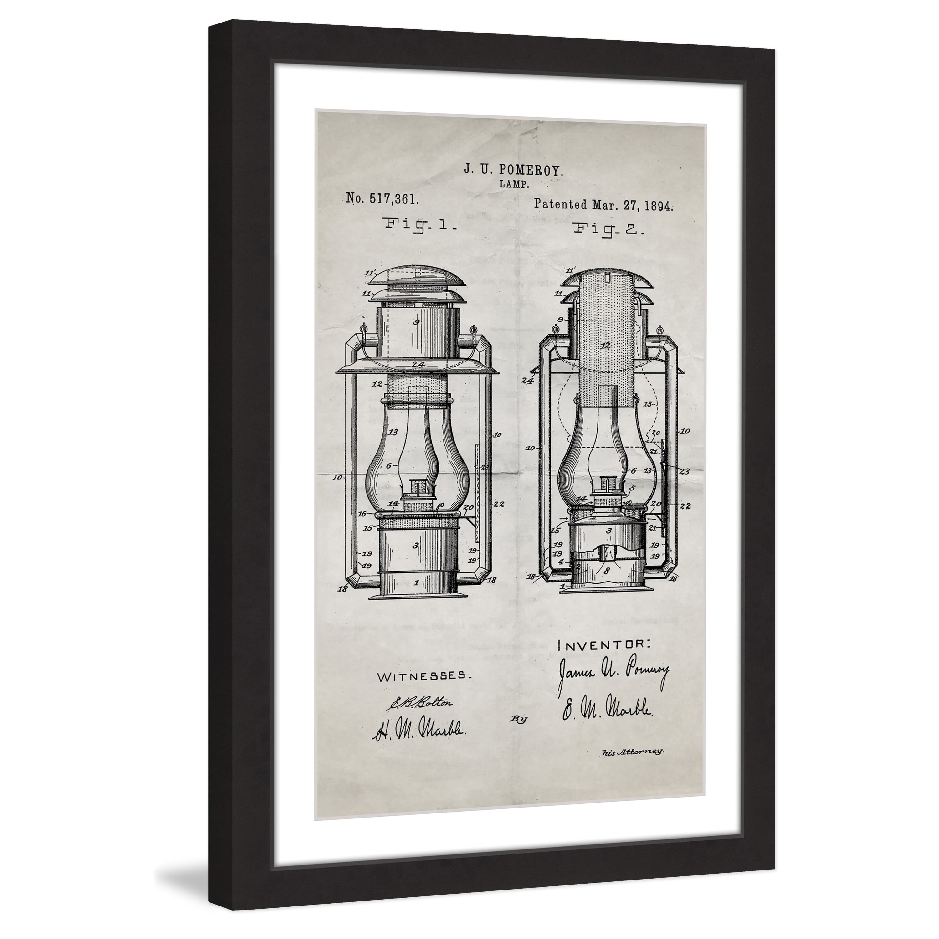 "Lantern 1894 Old Paper" Framed Painting Print