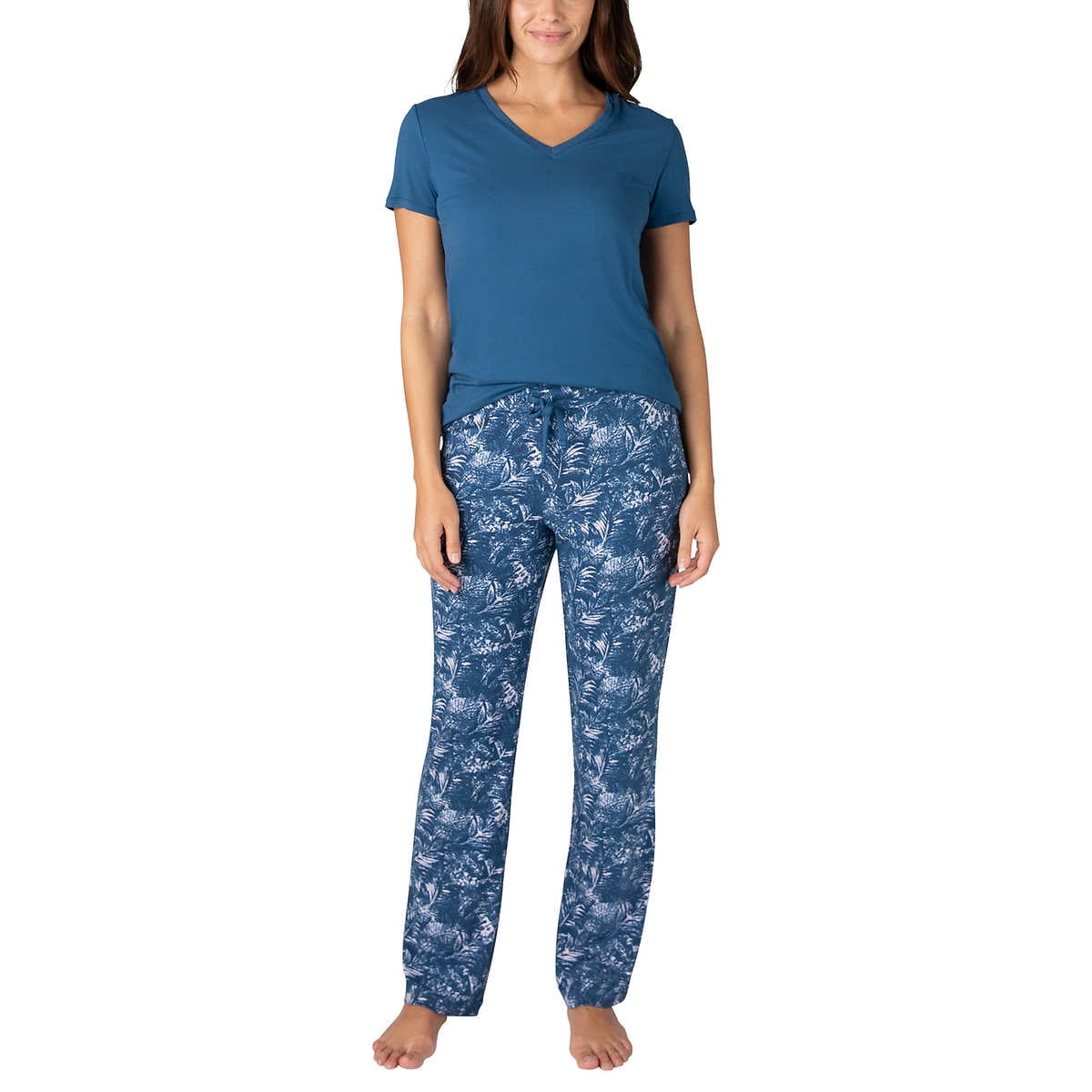 Eddie Bauer Women's Ladies' 4Piece Sleep Set PJ Pajama , Blue, XL