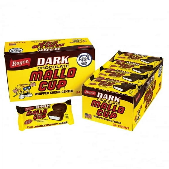 Boyer Dark Chocolate Mallo Cups, 1.5 Oz, 24 Ct