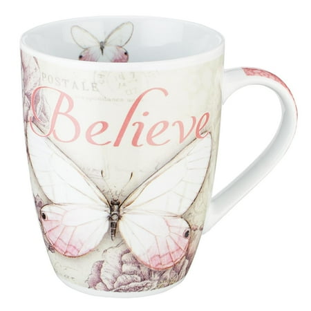 Classic Gift Mug - Christian Art Gifts 7.99: Mug Butterfly Pink Believe Mar (Other)