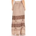 thumbnail image 2 of Sakkas Sandra Women's Casual Long Maxi Boho Gypsy Skirt Elastic Waist & Pockets - Beige - Plus Size, 2 of 5