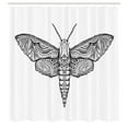thumbnail image 2 of Ambesonne Death Moth Shower Curtain, Floral Pattern Goth Art, 69"Wx70"L, Charcoal Grey and White, 2 of 4