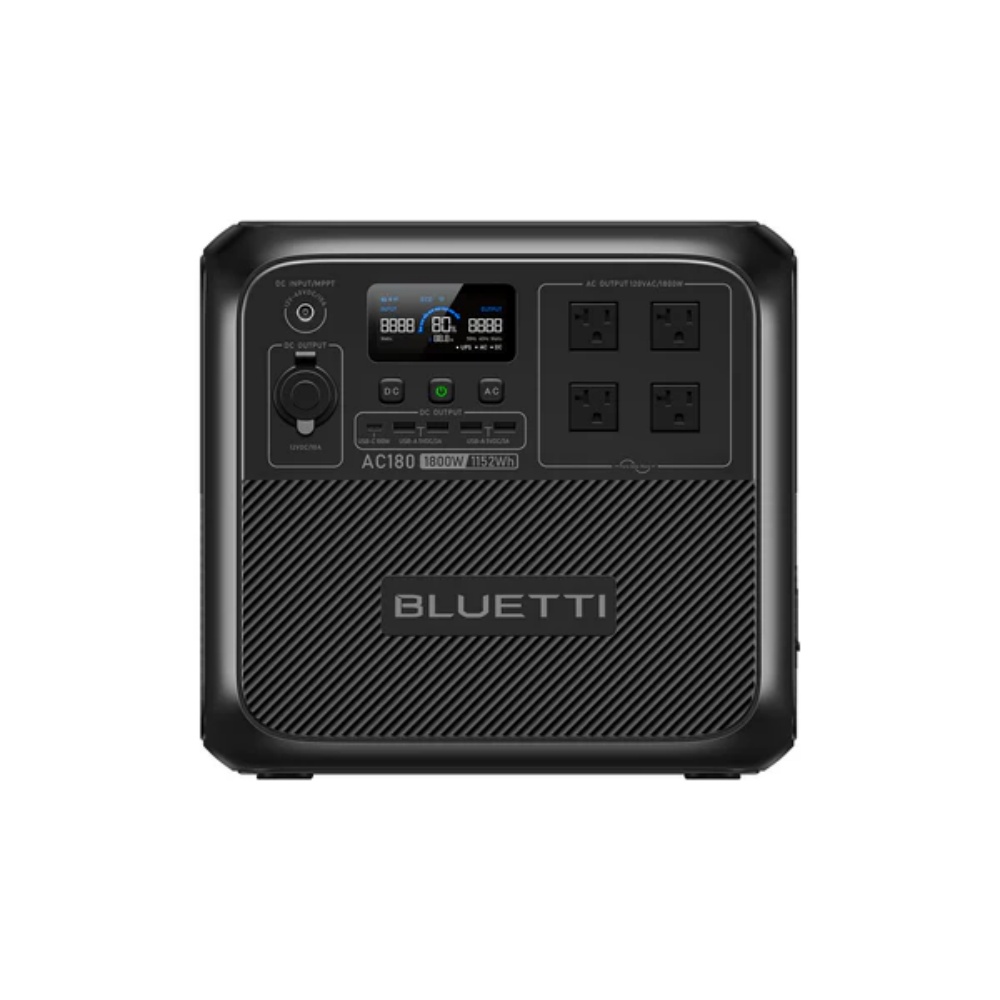 US PLUGBLUETTI AC180 Solar Portable Power Station | 1,800W 1,152Wh,  Solar Generator for Camping, Off-grid, Power Outage