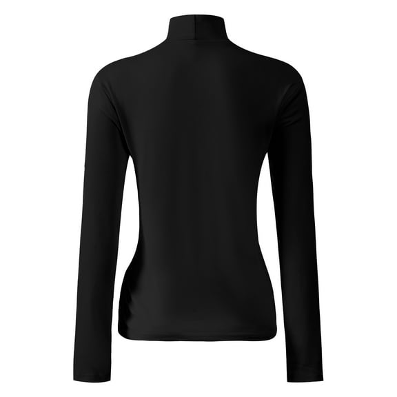 Women's Turtleneck Long Sleeve Shirts Slim Fitted Lightweight Base Layer Casual Tops