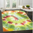 thumbnail image 3 of SAFAVIEH Paint Brush Cemal Colorful Area Rug, Green/Orange, 4' x 6', 3 of 10