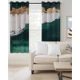 thumbnail image 4 of Abstract Gold Blackout Curtains for Bedroom Living Room, White Green Mottled Minimalist Cracks Texture 39 In Long Thermal Insulated Room Darkening Drapes Grommet Window Treatments, 27.5 x 39 In, 4 of 9