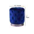 thumbnail image 2 of Ottomane d'Appoint Bleue en Velours Capitonné Jacobson, 2 of 3