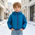 thumbnail image 6 of JUMEYU Kids Winter Coats Fleece-Lined Hooded Windbreaker Jacket for Boys Lightweight Zip-Up Coat (Blue,9-10 Years), 6 of 9