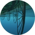 thumbnail image 1 of Ahgly Company Machine Washable Indoor Round Transitional Deep-Sea Blue Area Rugs, 5' Round, 1 of 7