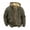 Army Green, variant on Men Plush Lining Jacket Men's Hooded Thermal Jacket with Drawstring Zipper Closure Plush Lining Versatile Outerwear for Men Thermal Zipper Jacket
