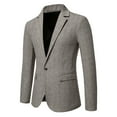 thumbnail image 2 of Horkkom Blazer for Men Classic Fit Suit Jacket One Button Blazer Plus Size Dress Jacket Business Casual Stylish Prom Blazer, 2 of 8