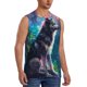 thumbnail image 2 of Balery Colorful Plant Wolf Camisetas sin mangas para hombre, absorbe la humedad y protege contra el mal olor.-X-Large, 2 of 7