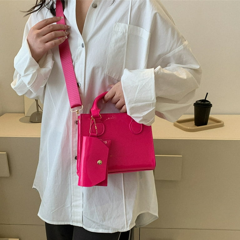 New fashion retro simple artificial leather small square bag two