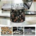 thumbnail image 6 of Yayeee Ashtray with Lid for Cigarette Smokeless Stainless Steel Home Ash Holder, Black Flowers, 6 of 7
