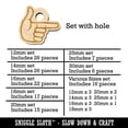 thumbnail image 2 of Finger Gun Hand Pointing Wood Mini Charms Shapes DIY Craft Jewelry - With Hole - 25mm (7pcs), 2 of 7