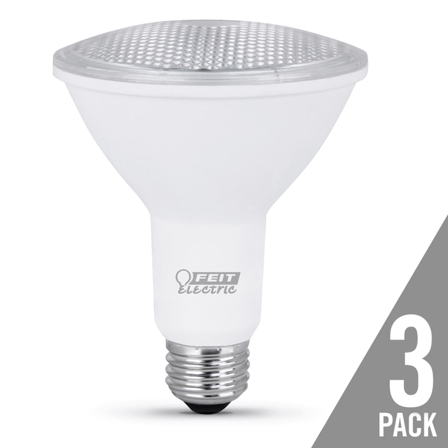 Feit Electric LED PAR30 Long Neck Medium E26 Base Light Bulb - 75W Equivalent - 10 Year Life - 750 Lumen - 3000K Warm White - Non-Dimmable | 3-Pack