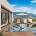 thumbnail image 3 of Coastal Sea Turtle Outdoor Rug for Patio/Deck/Porch, Non-Slip Large Area Rug 5 x 7 Ft, Vintage Teal Nautical Beach Botanical Indoor Outdoor Rugs Washable Area Rugs, Camping Rug Carpet Runner, 3 of 8