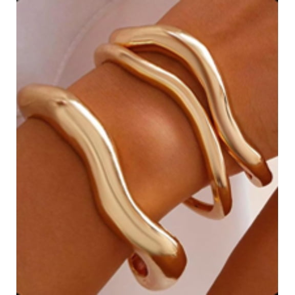 YYKihy Gold Bangles For Women Chunky Cuff Bracelets Stack Non Tarnish Silver Gold Jewelry Accessories Trendy Halloween Christmas