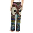 thumbnail image 3 of Sigee Boho Owl Print Women's Soft Pajama Pants - Breathable and Comfortable Lounge Sleep Bottoms with Elastic Waistband and Pockets-Small, 3 of 9