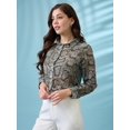 thumbnail image 2 of Globus Women Cuffed Sleeves Animal Print Georgette Workwear Shirt, 2 of 6