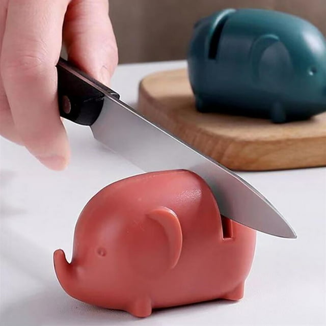 Oleegame 1PC Trashcans For Bedroom Household Mini Whetstone Cute Little Elephant Kitchen Knife Sharpener Small Convenient And Fast