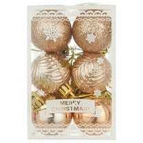 Twfbrm 4cm/1.5" Christmas Ball Ornaments, 6Pcs Christmas Tree Decor, Shatterproof Hanging Decorations with Hooks, Red & Gold Baubles for Xmas Tree, Wedding, Holiday and Party Decor