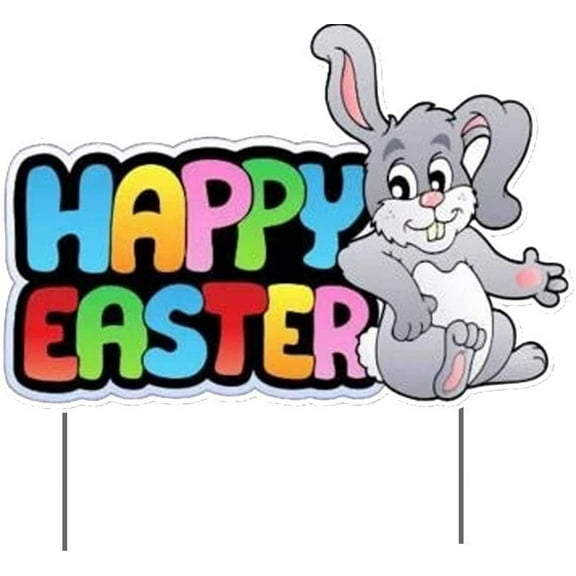 Victory Store "Happy Easter" Easter Outdoor Decorative Sign W/ Stakes 13429