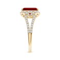 thumbnail image 3 of ANGARA Classic Emerald-Cut Lab Grown 3 Ct Ruby Couture Engagement Ring for Women in 14K Yellow Gold (Size-9x7mm) | July Birthstone, Birthday, Anniversary, Jewelry Gift for Women | Lab-Grown Ruby Ring, 3 of 8