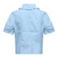thumbnail image 5 of Gbsyewxs Womens Tops V Neck Puff Sleeve Solid Color Slim Button Summer T Shirts For Women Blue, 5 of 5