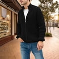 thumbnail image 2 of KKBOTIVE Men's Sweater Coat Fashion Zip Up Turtleneck Solid Color Casual Sweaters Jacket for Mens Fall Winter Outerwear, Black Size: XXL, 2 of 5
