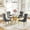 Round Gold Table+Gold-Gray Chairs, variant on Round Table Set for 4, 36" Tempered Glass Gold Legs Dining Table with Dining Chairs for Dining Room, Kitchen, Meeting Room