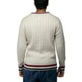 thumbnail image 2 of X RAY JEANS Mens Cable Knit Tipped V-Neck Sweater, Cream, M, 2 of 5