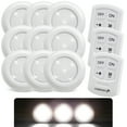 thumbnail image 1 of Fosmon Wireless LED Puck Light 9 Pack with Remote Control, Under Cabinet Lighting for Kitchen Closet Bedroom Bathroom, 1 of 9