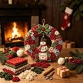 thumbnail image 4 of 3D Fabric Poke Wreath DIY Kit, Christmas Wreath DIY Kit for Adults, Art Craft Kit, Beginner-Friendly Holiday Wreath Making Kit & Door Decor, 4 of 6