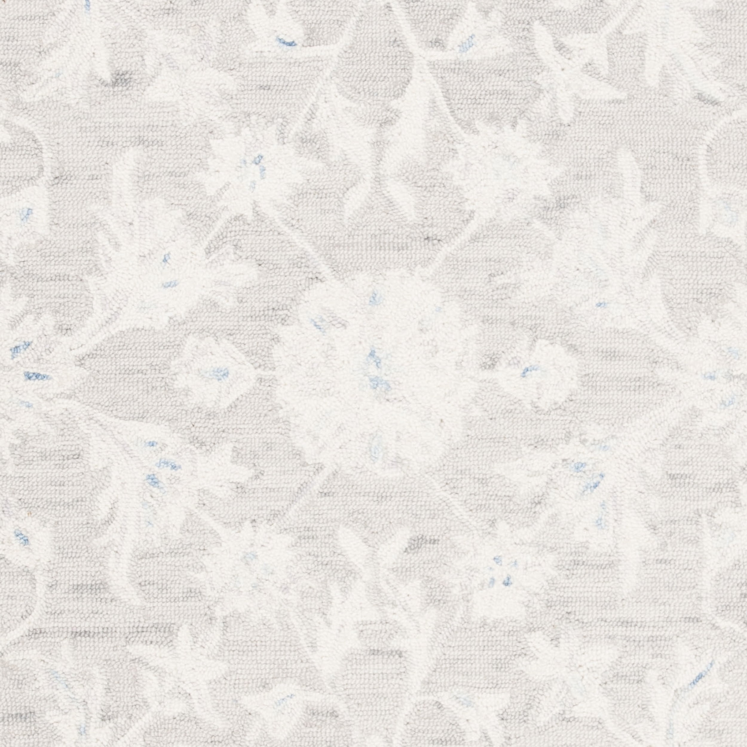 SAFAVIEH Micro-Loop Carl Floral Overdyed Wool Area Rug, Grey/Ivory, 5' x 8'