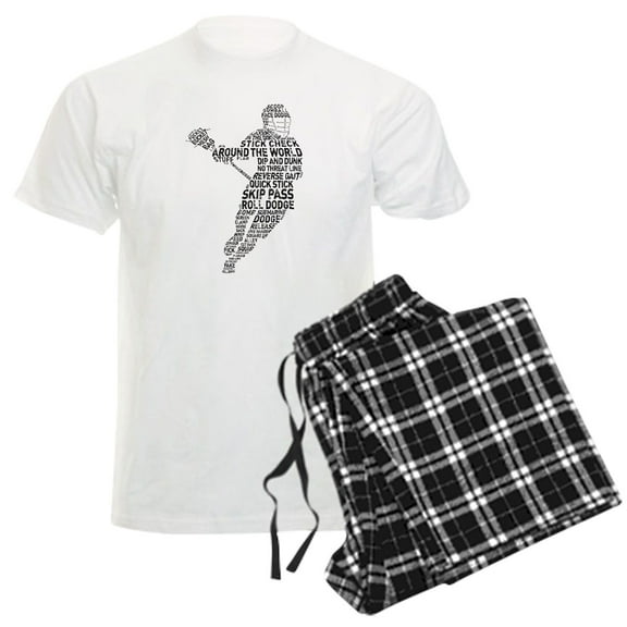 CafePress - Lacrosse LAX Player Men's Light Pajamas - Men's Light Loose Fit Cotton Pajama Set