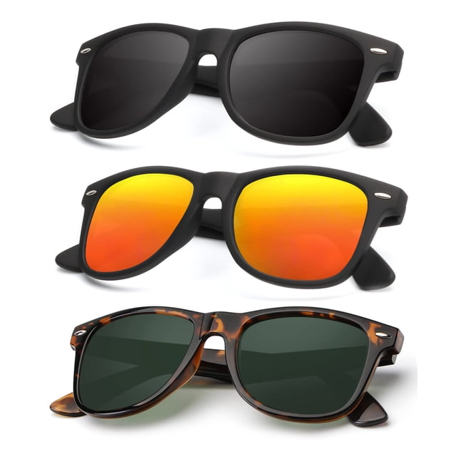 Gafas de sol KALIYADI polarizadas con acabado mate y bloqueo UV (paquete de 3)