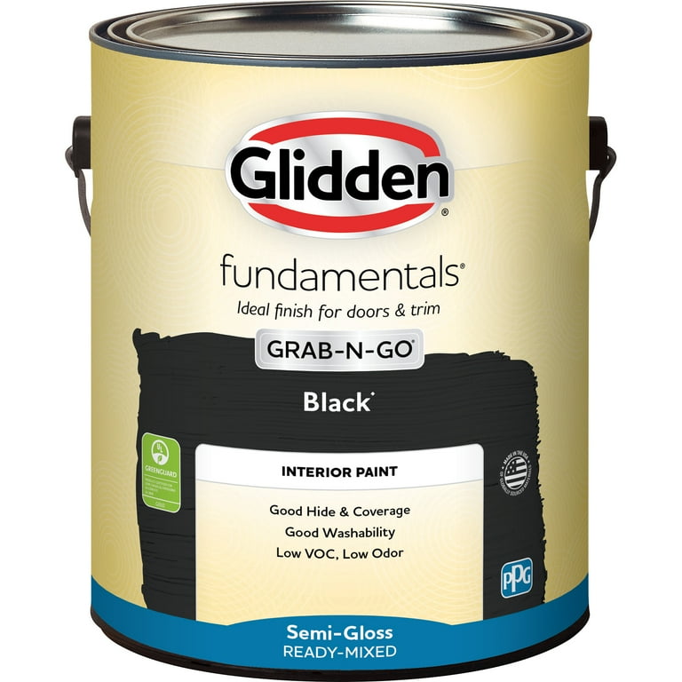 Glidden Fundamentals Grab-N-Go Black Semi-Gloss Interior Paint, 1