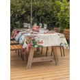 thumbnail image 2 of Outdoor Tablecloth with Umbrella Hole and Zipper, Beige Snowman Christmas Rectangle Table Cloth 52x70 Inch Waterproof Tablecloth, Xmas Poinsettia Winter Gifts Picnic Table Cover for Patio Camping, 2 of 7