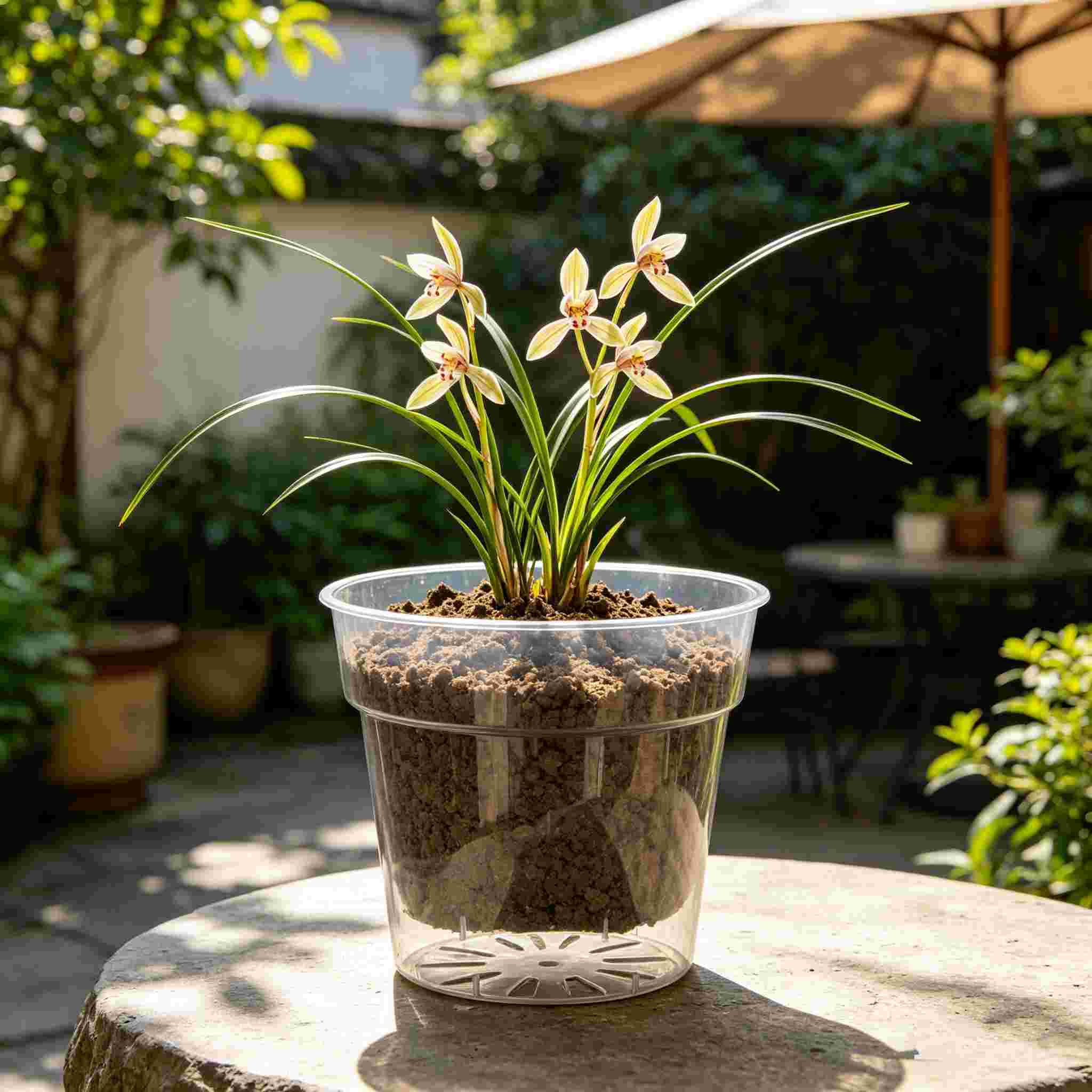 2 Packs Nursery Pots, 9.84" Clear Plastic Orchid Pot Extra Large Nursery Pot with Holes for Plants