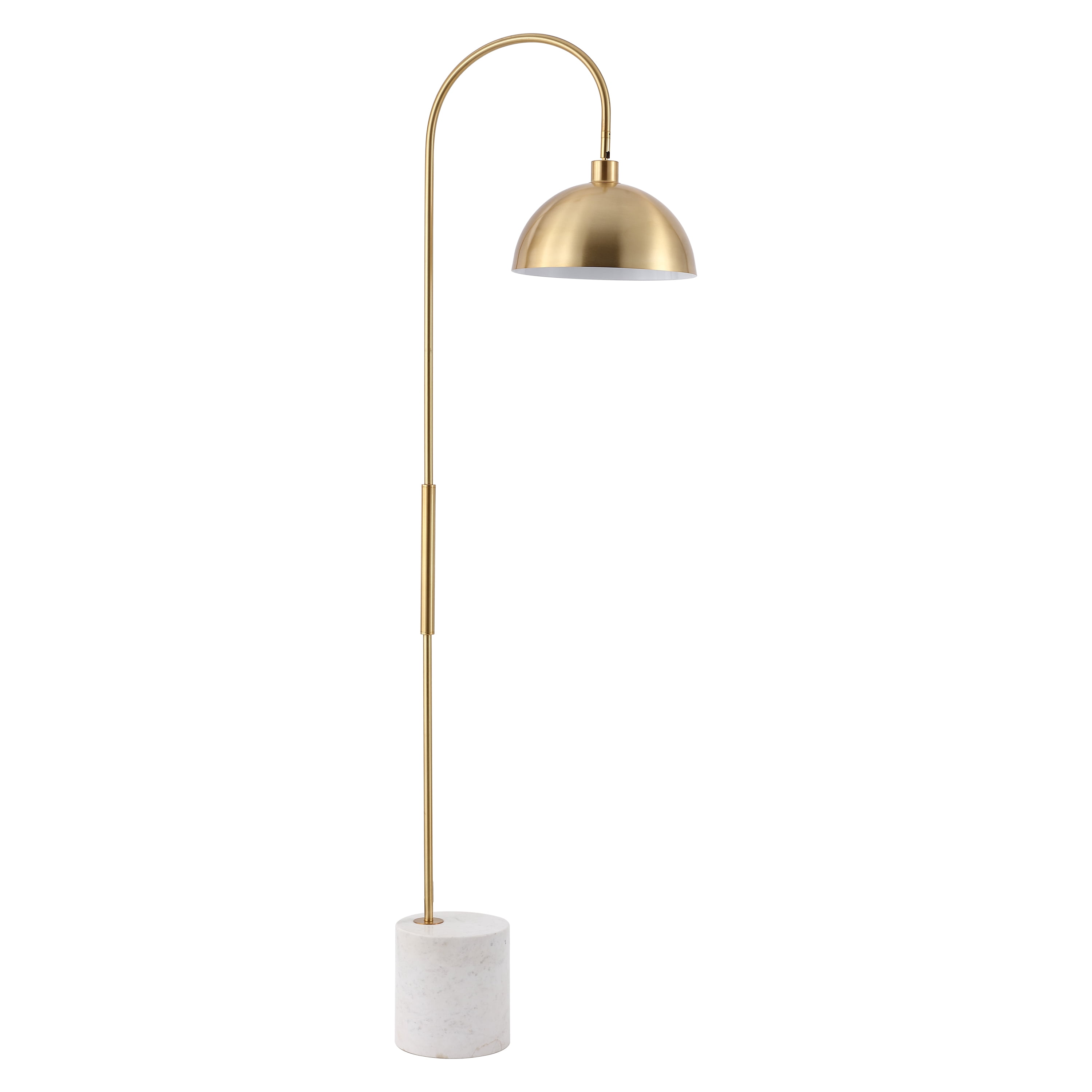 Safavieh Couture Rosabellina 68" Electroplating Gold and White Marble Base Floor Lamp