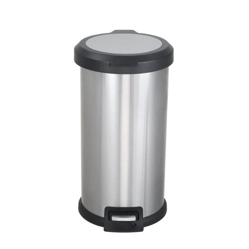 Mainstays 10.5 gal / 40L Round Stainless Steel Kitchen Trash Can with Stainless Steel Kitchen Garbage Can With Lid