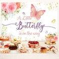 thumbnail image 4 of Pink Butterfly Baby Shower Decoraton Backdrop Pink Flower Photograph Backdrop Princess Girl Party Decoration Banner Photo Booth Girl Birthday Decor Backdrop 5X3FT, 4 of 5