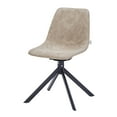 thumbnail image 6 of LeisureMod Markley Modern Dining Chair – Leather Upholstered, 360° Swivel, Ergonomic Design, Powder-Coated Iron Legs – Ideal for Home, Kitchen, Restaurants, and Cafes in Taupe, 6 of 13