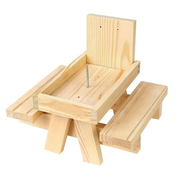 Soimiss Squirrel Corn Feeding Rack Light Brown Pine Wood 1Pcs